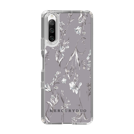 Slim Protection Case［ MERCURYDUO - BotanicalFlower - Grey ］