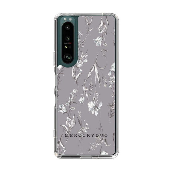 Slim Protection Case［ MERCURYDUO - BotanicalFlower - Grey ］