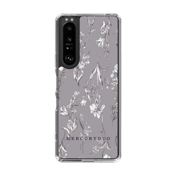 Slim Protection Case［ MERCURYDUO - BotanicalFlower - Grey ］