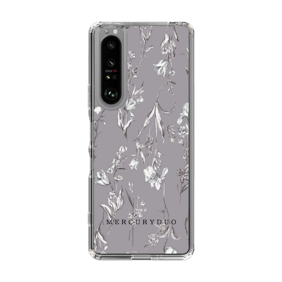 Slim Protection Case［ MERCURYDUO - BotanicalFlower - Grey ］
