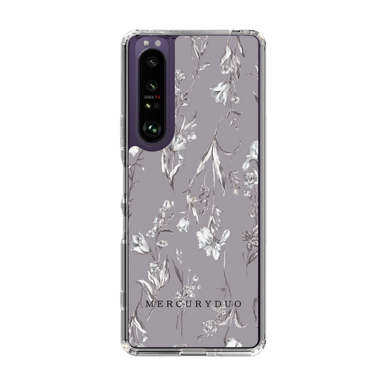 Slim Protection Case［ MERCURYDUO - BotanicalFlower - Grey ］