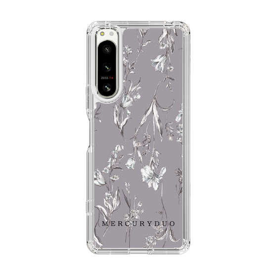 Slim Protection Case［ MERCURYDUO - BotanicalFlower - Grey ］