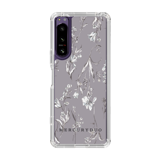 Slim Protection Case［ MERCURYDUO - BotanicalFlower - Grey ］