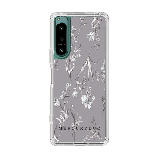 Slim Protection Case［ MERCURYDUO - BotanicalFlower - Grey ］