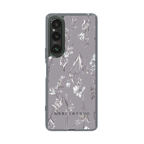 Slim Protection Case［ MERCURYDUO - BotanicalFlower - Grey ］