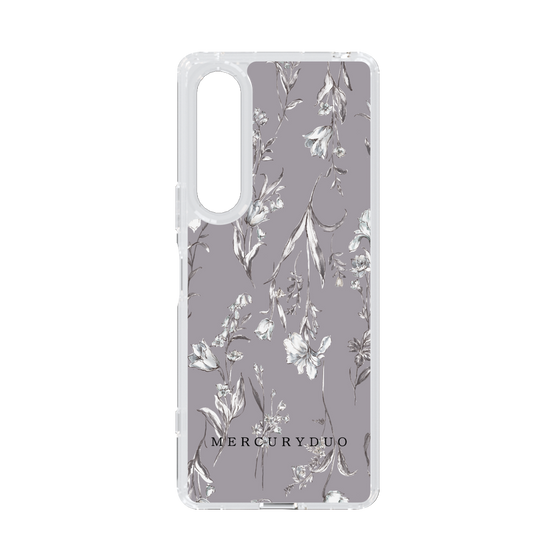 Slim Protection Case［ MERCURYDUO - BotanicalFlower - Grey ］