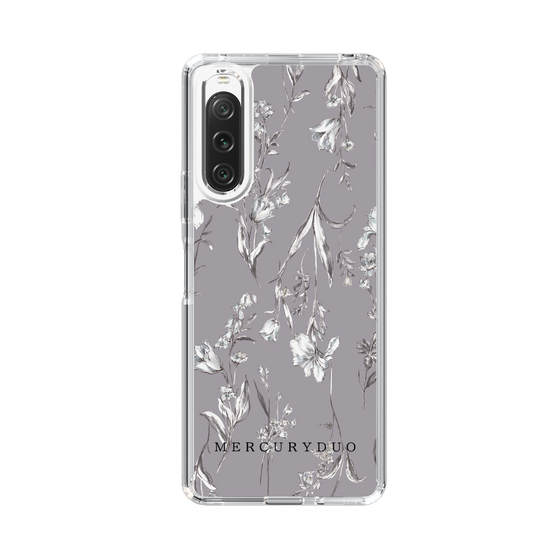 Slim Protection Case［ MERCURYDUO - BotanicalFlower - Grey ］