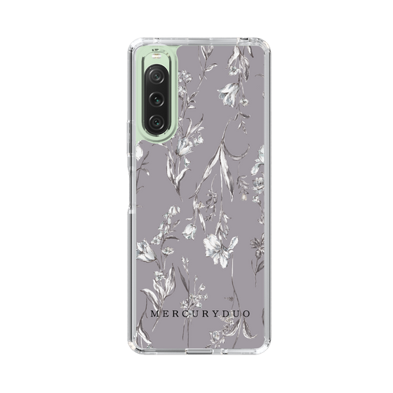 Slim Protection Case［ MERCURYDUO - BotanicalFlower - Grey ］