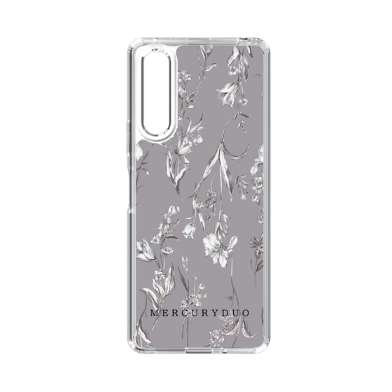 Slim Protection Case［ MERCURYDUO - BotanicalFlower - Grey ］