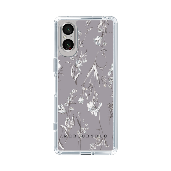 Slim Protection Case［ MERCURYDUO - BotanicalFlower - Grey ］