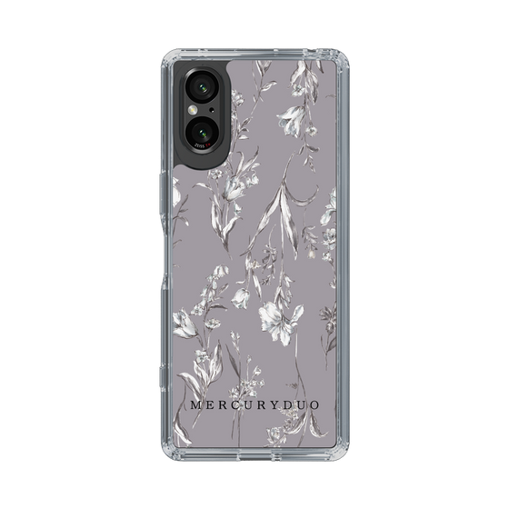 Slim Protection Case［ MERCURYDUO - BotanicalFlower - Grey ］