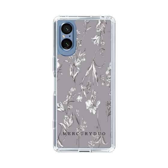Slim Protection Case［ MERCURYDUO - BotanicalFlower - Grey ］