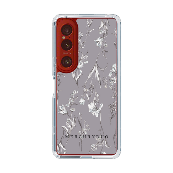 Slim Protection Case［ MERCURYDUO - BotanicalFlower - Grey ］