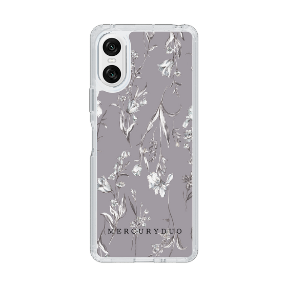 Slim Protection Case［ MERCURYDUO - BotanicalFlower - Grey ］