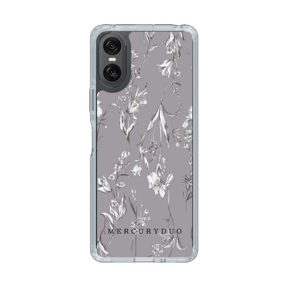 Slim Protection Case［ MERCURYDUO - BotanicalFlower - Grey ］