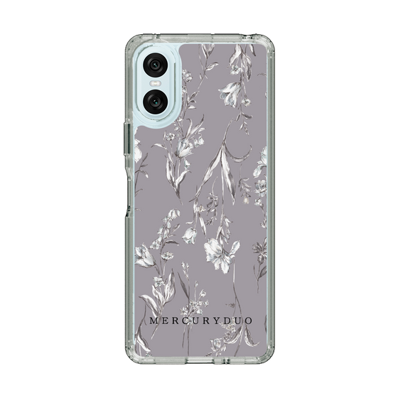Slim Protection Case［ MERCURYDUO - BotanicalFlower - Grey ］