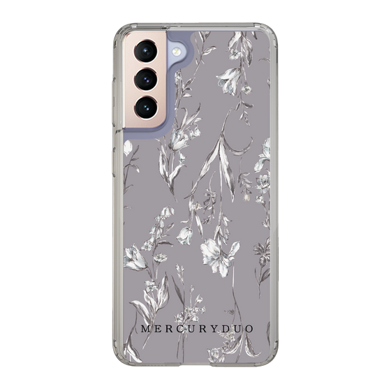 Slim Protection Case［ MERCURYDUO - BotanicalFlower - Grey ］