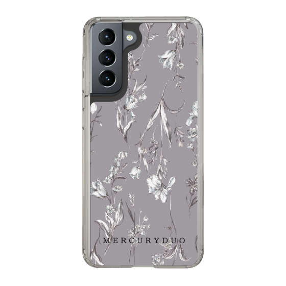 Slim Protection Case［ MERCURYDUO - BotanicalFlower - Grey ］