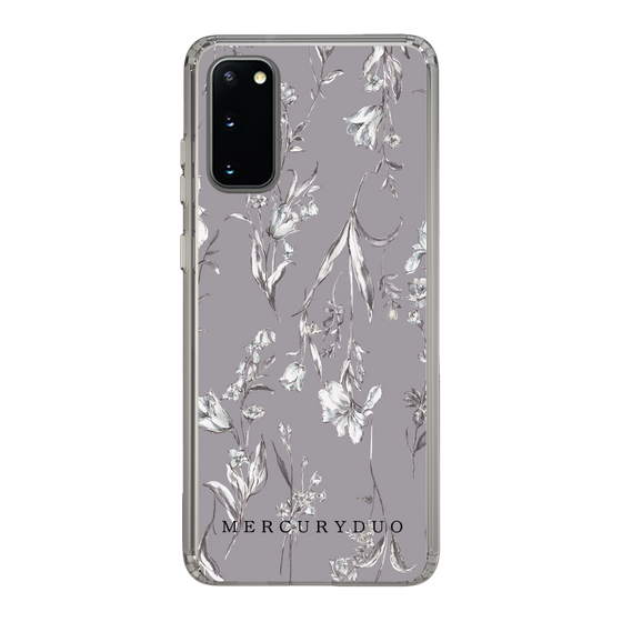 Slim Protection Case［ MERCURYDUO - BotanicalFlower - Grey ］