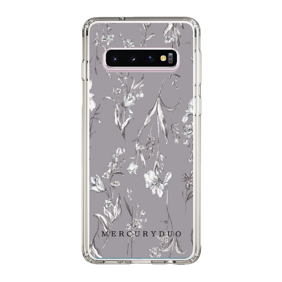 Slim Protection Case［ MERCURYDUO - BotanicalFlower - Grey ］
