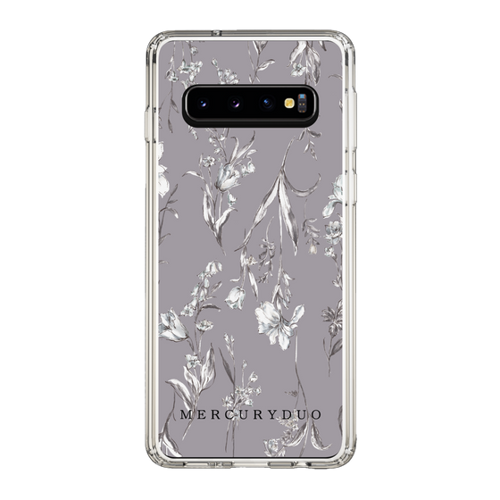 Slim Protection Case［ MERCURYDUO - BotanicalFlower - Grey ］