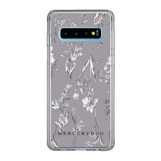 Slim Protection Case［ MERCURYDUO - BotanicalFlower - Grey ］