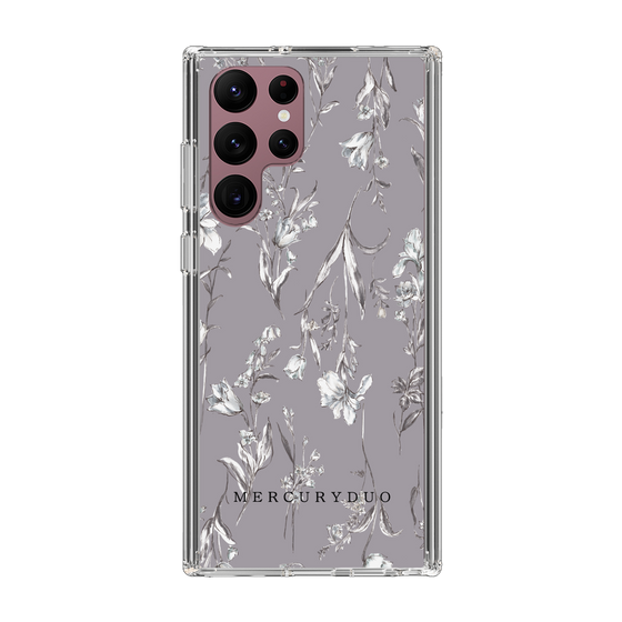Slim Protection Case［ MERCURYDUO - BotanicalFlower - Grey ］