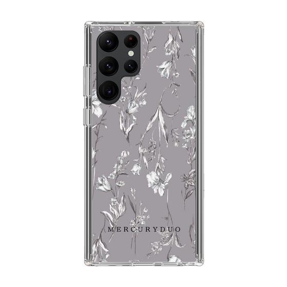 Slim Protection Case［ MERCURYDUO - BotanicalFlower - Grey ］
