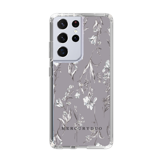 Slim Protection Case［ MERCURYDUO - BotanicalFlower - Grey ］