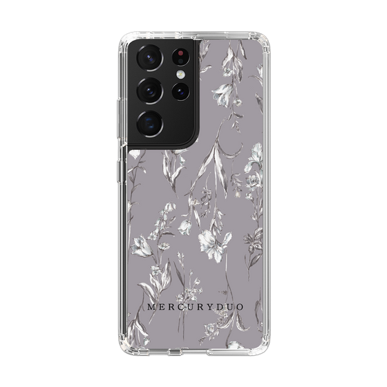 Slim Protection Case［ MERCURYDUO - BotanicalFlower - Grey ］