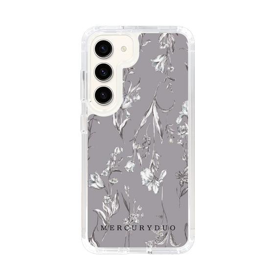 Slim Protection Case［ MERCURYDUO - BotanicalFlower - Grey ］