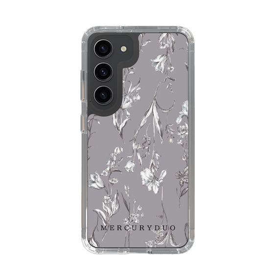 Slim Protection Case［ MERCURYDUO - BotanicalFlower - Grey ］