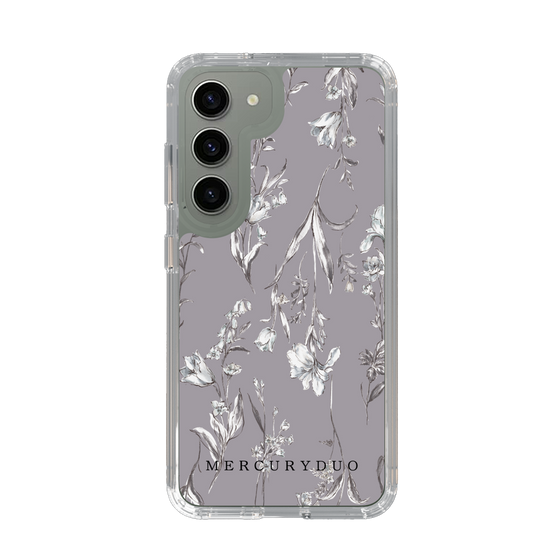 Slim Protection Case［ MERCURYDUO - BotanicalFlower - Grey ］