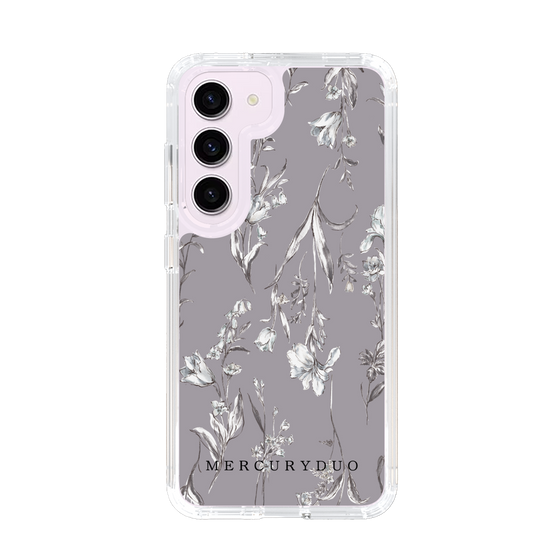 Slim Protection Case［ MERCURYDUO - BotanicalFlower - Grey ］