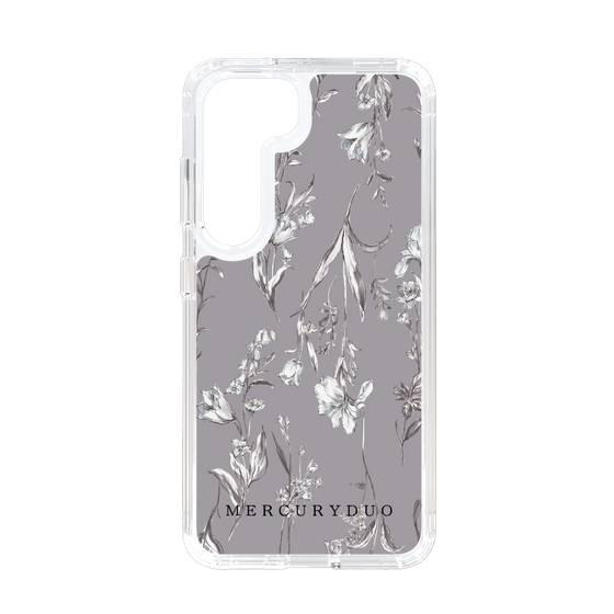 Slim Protection Case［ MERCURYDUO - BotanicalFlower - Grey ］