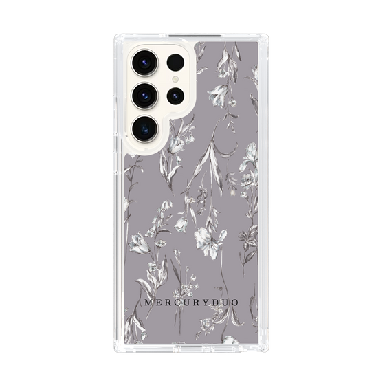 Slim Protection Case［ MERCURYDUO - BotanicalFlower - Grey ］