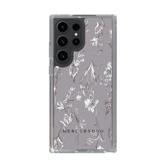 Slim Protection Case［ MERCURYDUO - BotanicalFlower - Grey ］