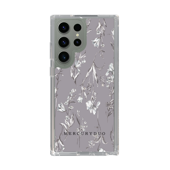 Slim Protection Case［ MERCURYDUO - BotanicalFlower - Grey ］