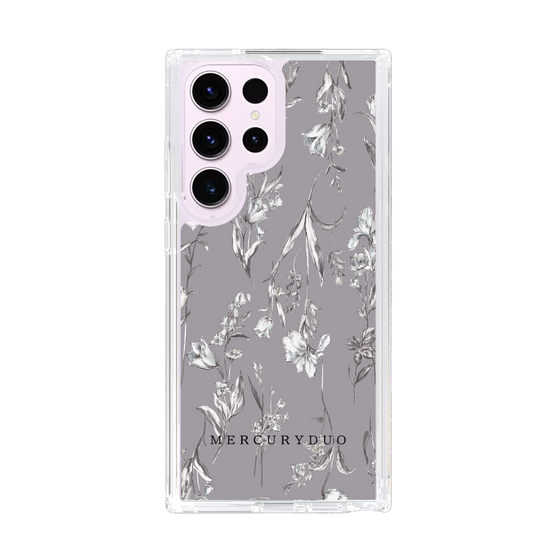 Slim Protection Case［ MERCURYDUO - BotanicalFlower - Grey ］