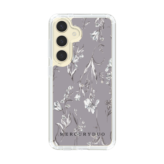 Slim Protection Case［ MERCURYDUO - BotanicalFlower - Grey ］