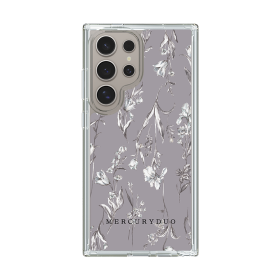 Slim Protection Case［ MERCURYDUO - BotanicalFlower - Grey ］