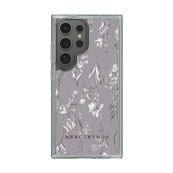 Slim Protection Case［ MERCURYDUO - BotanicalFlower - Grey ］