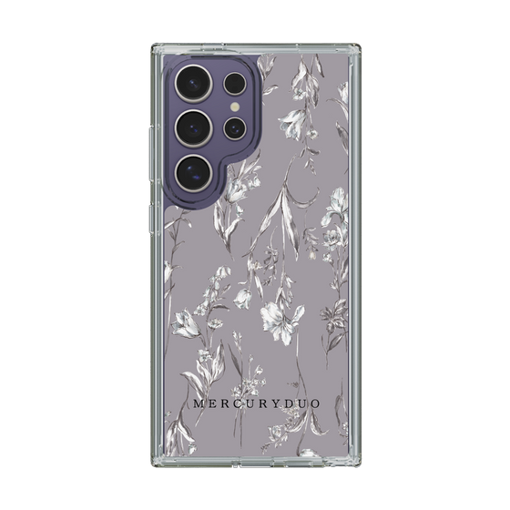 Slim Protection Case［ MERCURYDUO - BotanicalFlower - Grey ］