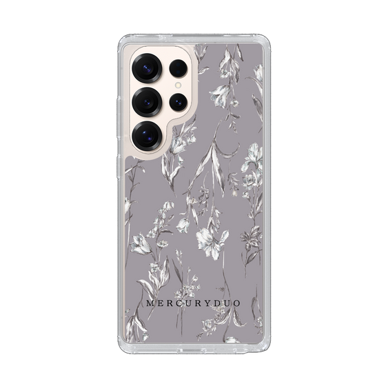 Slim Protection Case［ MERCURYDUO - BotanicalFlower - Grey ］