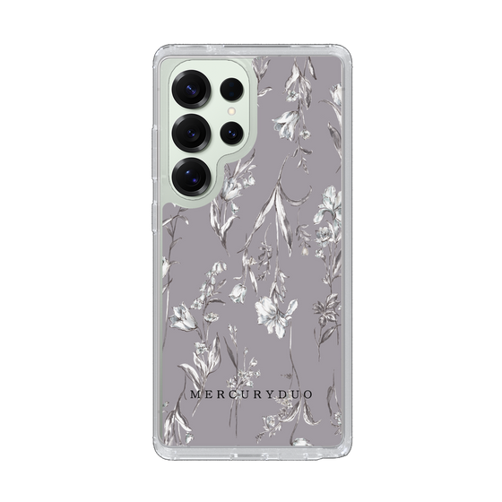 Slim Protection Case［ MERCURYDUO - BotanicalFlower - Grey ］