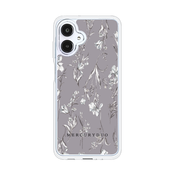 Slim Protection Case［ MERCURYDUO - BotanicalFlower - Grey ］