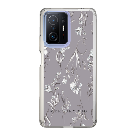 Slim Protection Case［ MERCURYDUO - BotanicalFlower - Grey ］