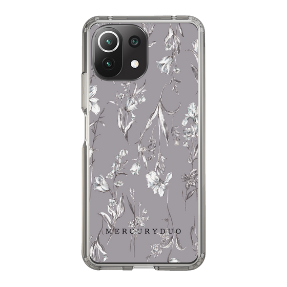 Slim Protection Case［ MERCURYDUO - BotanicalFlower - Grey ］