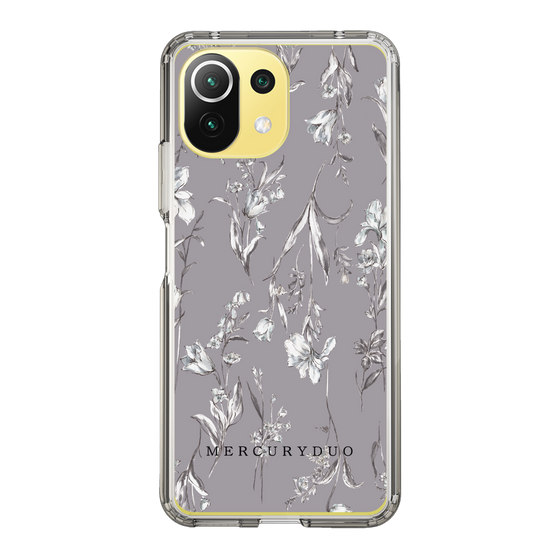 Slim Protection Case［ MERCURYDUO - BotanicalFlower - Grey ］