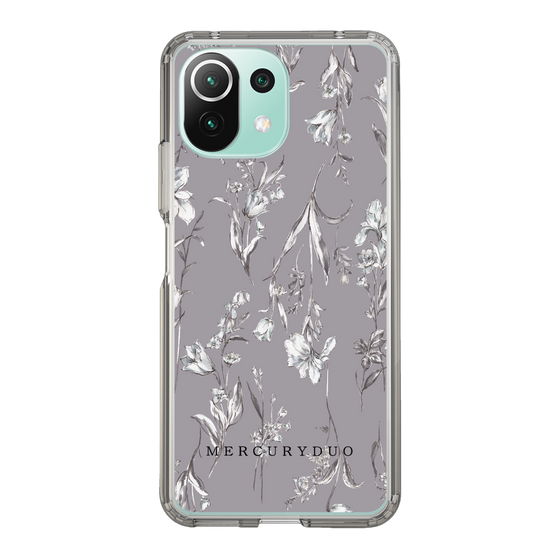 Slim Protection Case［ MERCURYDUO - BotanicalFlower - Grey ］